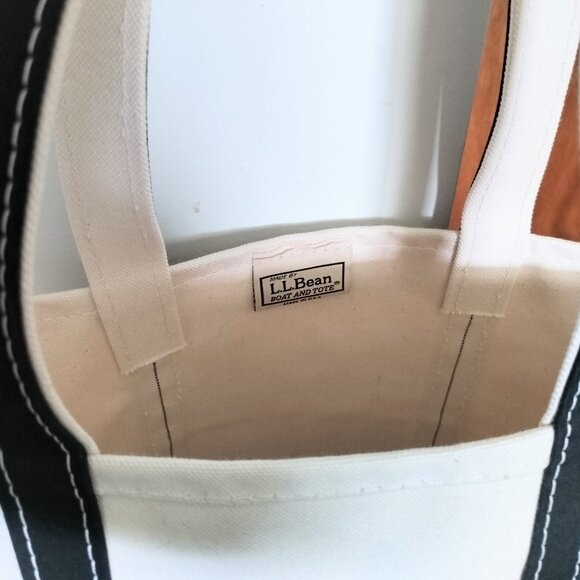 L.L. Bean Boat & Tote Black Small, Long Handles - Picture 2 of 5